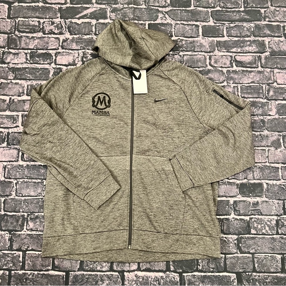 NEW Nike Mamba Sports Academy Kobe Bryant Mens Medium Full Zip Dark Gray Hoodie